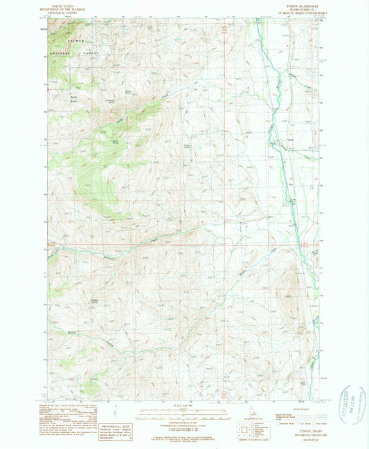 Classic USGS Tendoy Idaho 7.5'x7.5' Topo Map Image