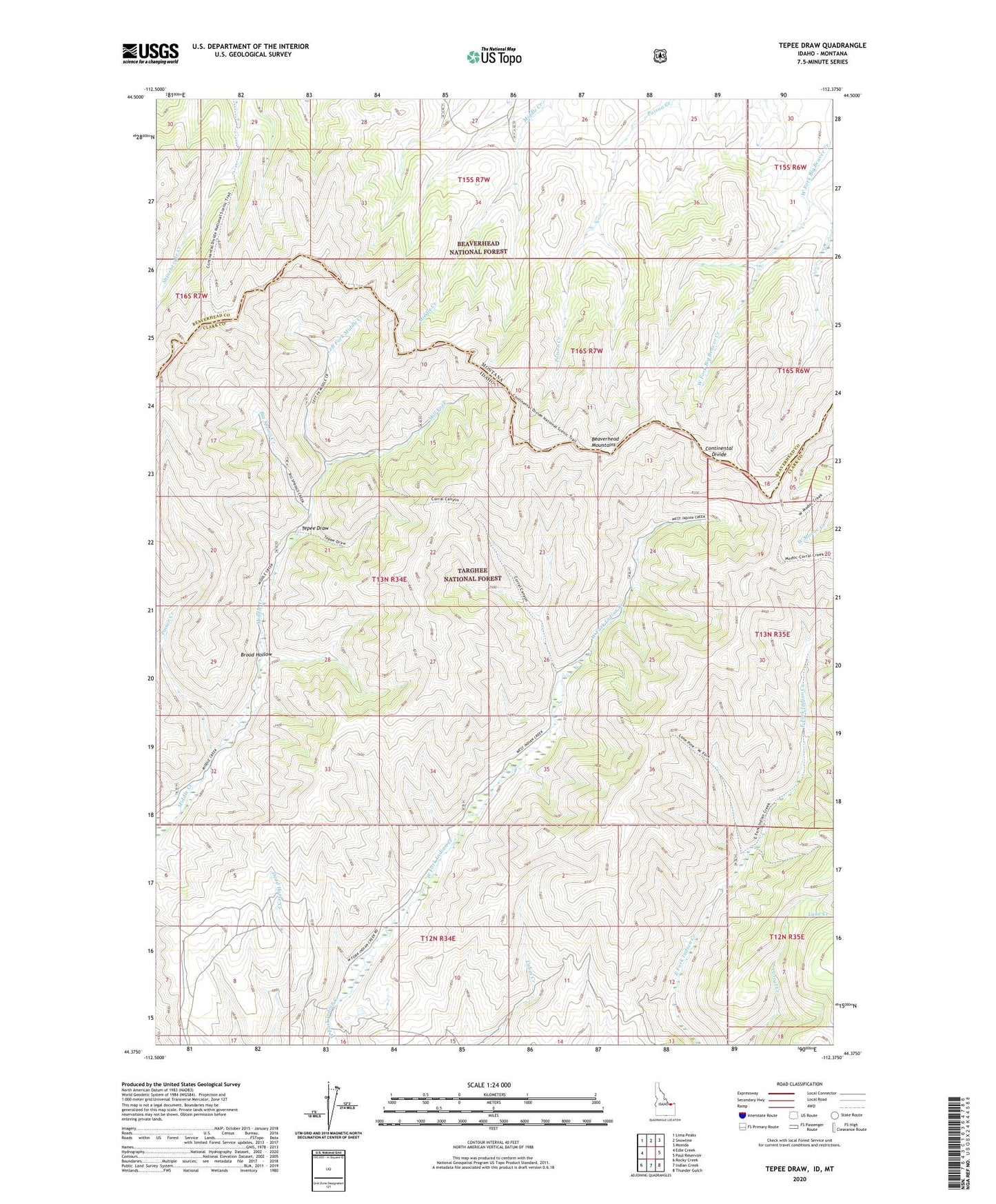 Tepee Draw Idaho US Topo Map Image