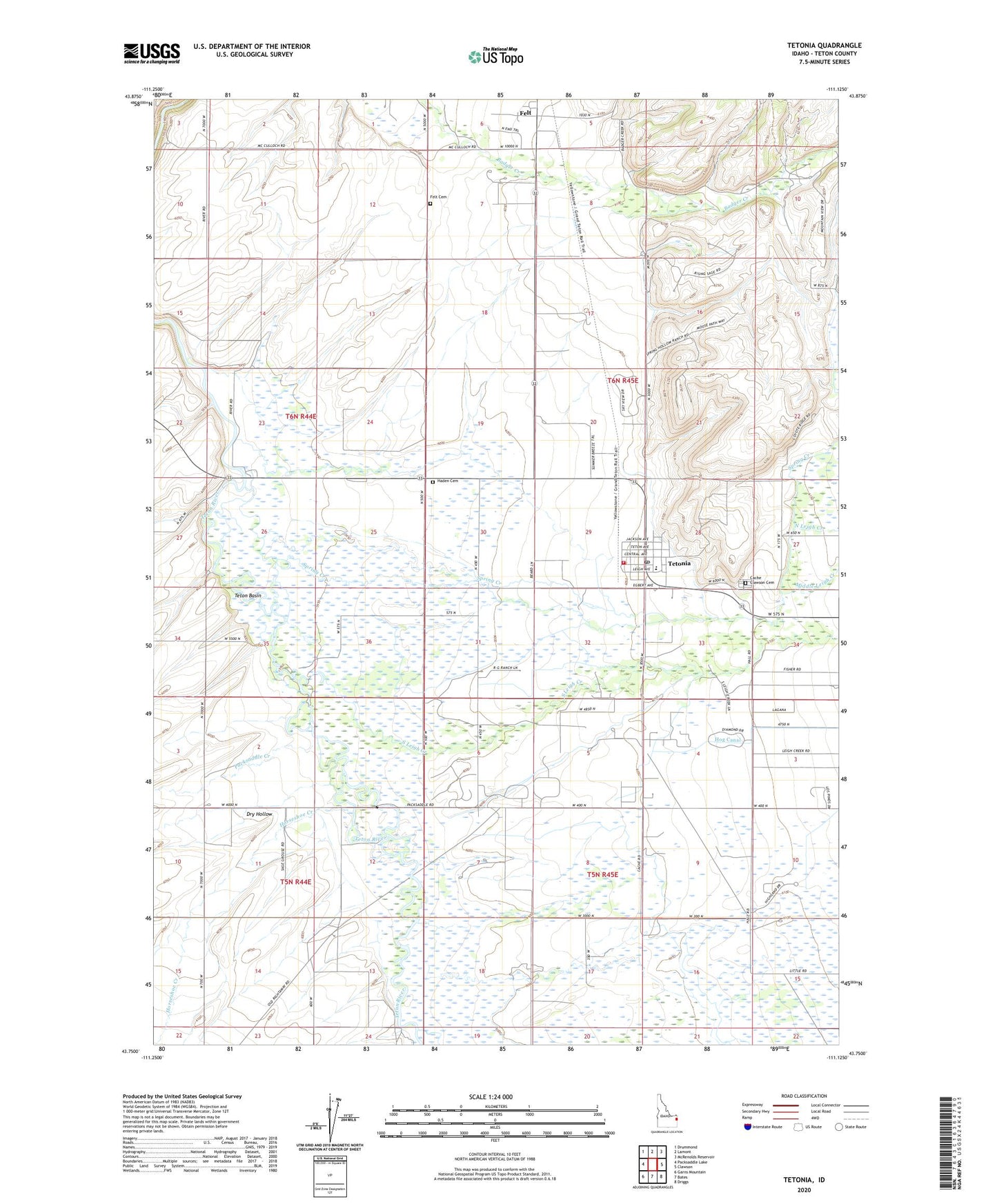 Tetonia Idaho US Topo Map Image