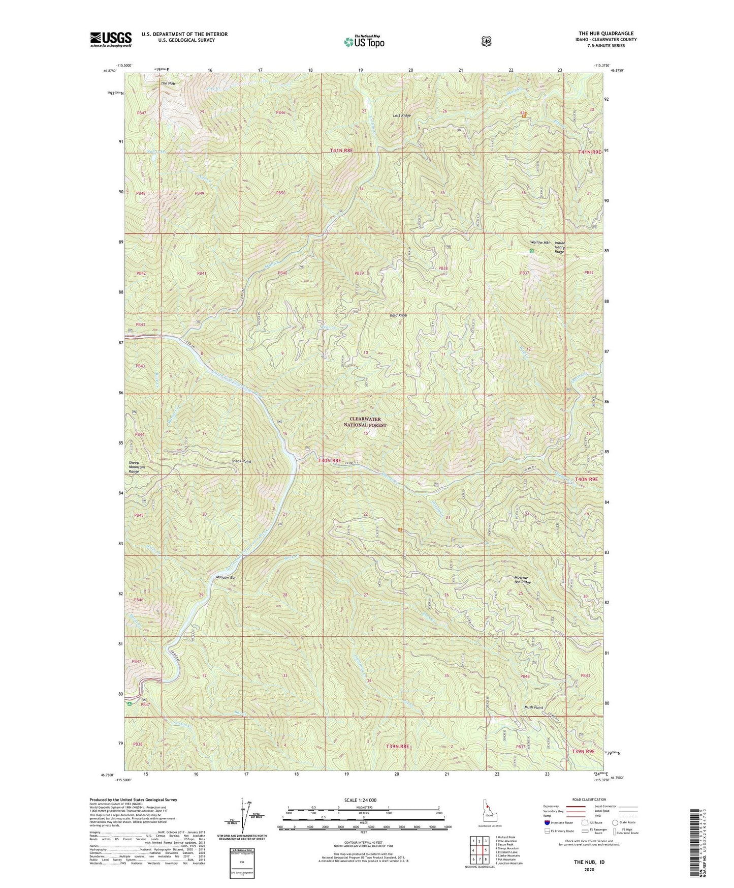 The Nub Idaho US Topo Map Image