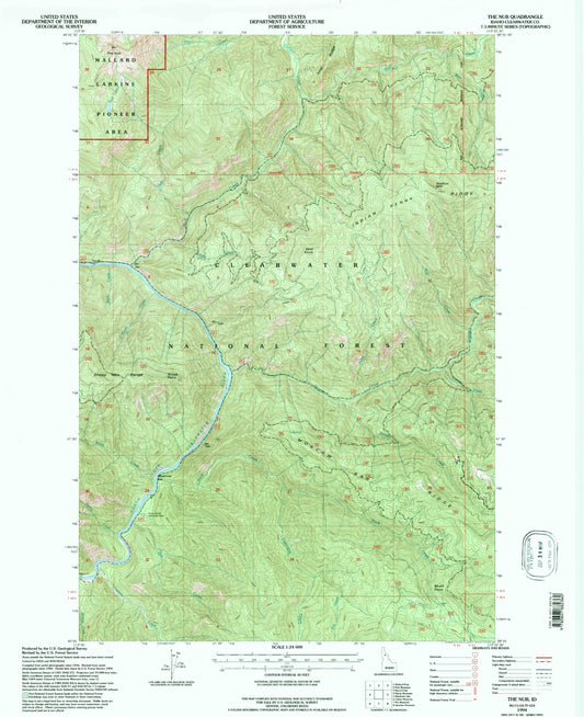 Classic USGS The Nub Idaho 7.5'x7.5' Topo Map Image