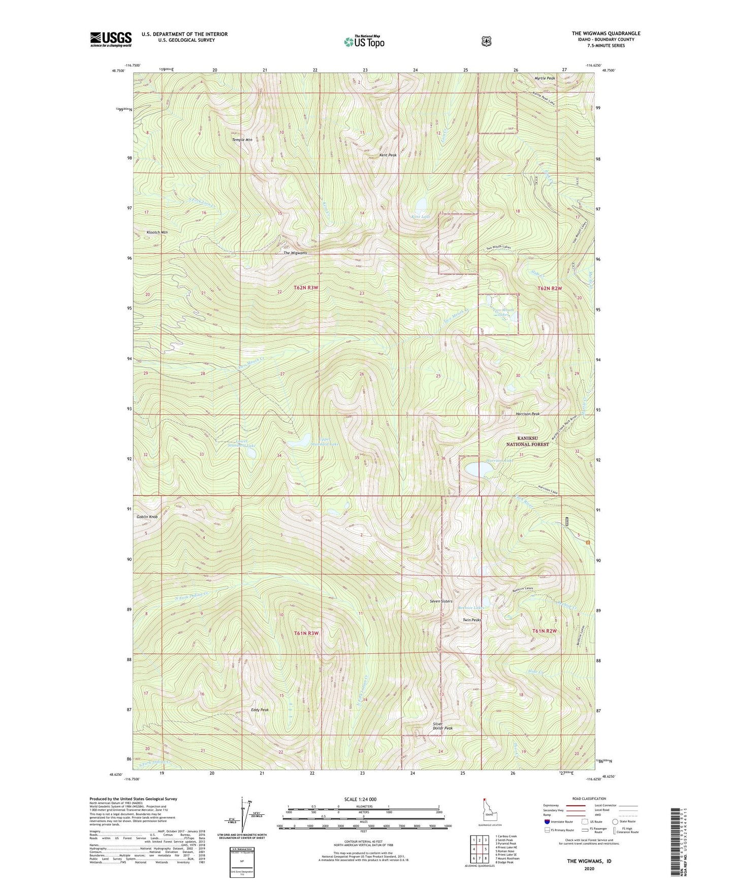 The Wigwams Idaho US Topo Map Image