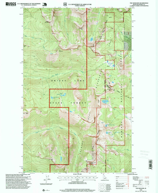 Classic USGS The Wigwams Idaho 7.5'x7.5' Topo Map Image