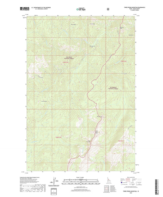 Three Prong Mountain Idaho US Topo Map Image