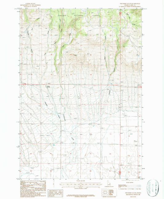 Classic USGS Thunder Gulch Idaho 7.5'x7.5' Topo Map Image