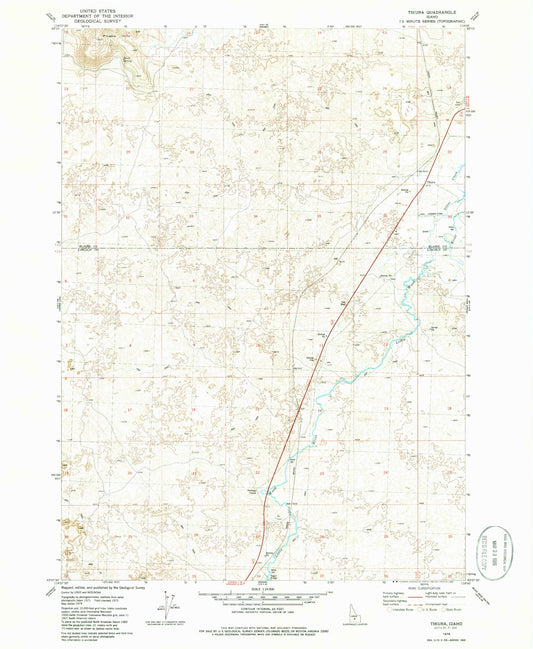 Classic USGS Tikura Idaho 7.5'x7.5' Topo Map Image