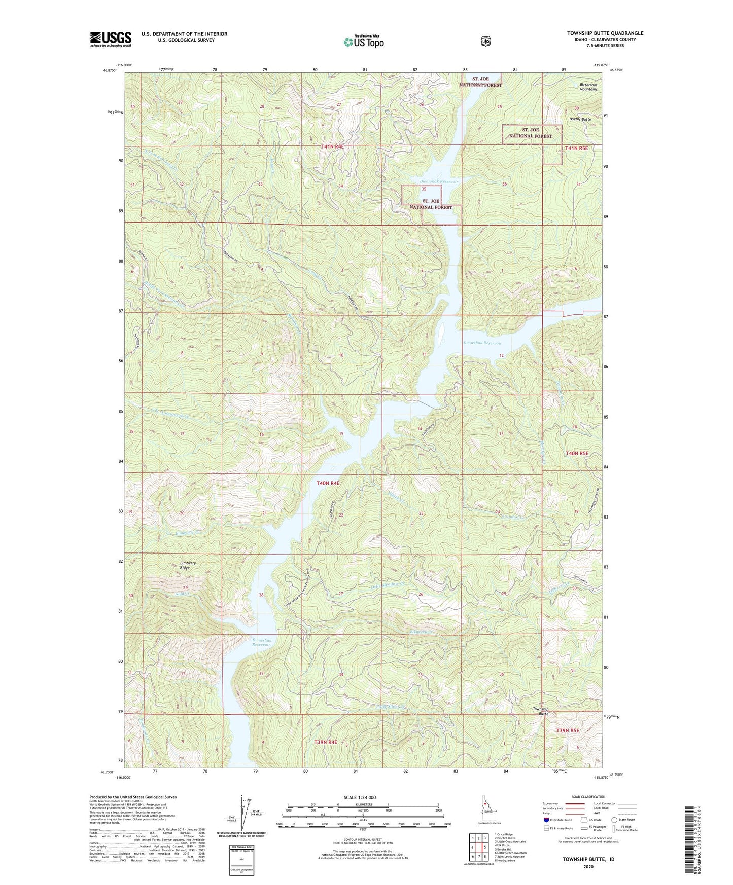 Township Butte Idaho US Topo Map Image