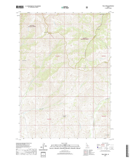 Trail Creek Idaho US Topo Map Image