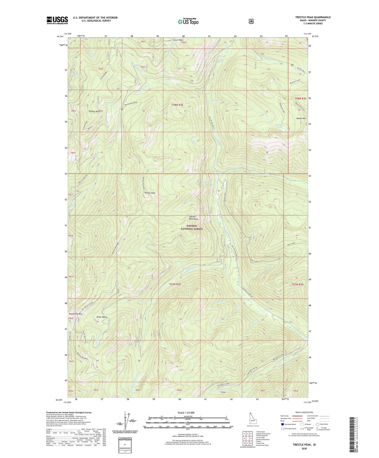 Trestle Peak Idaho US Topo Map Image