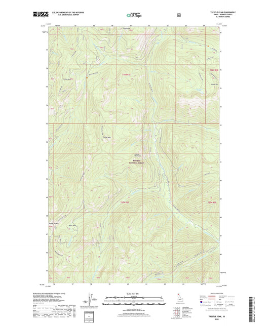 Trestle Peak Idaho US Topo Map Image