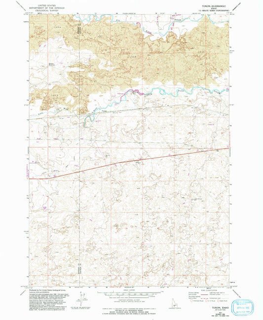 Classic USGS Tunupa Idaho 7.5'x7.5' Topo Map Image