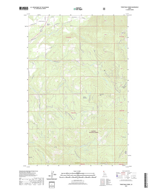 Twentymile Creek Idaho US Topo Map Image