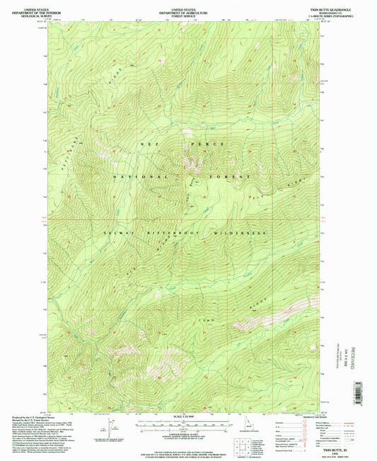 Classic USGS Twin Butte Idaho 7.5'x7.5' Topo Map Image