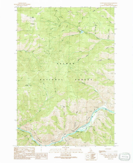 Classic USGS Ulysses Mountain Idaho 7.5'x7.5' Topo Map Image