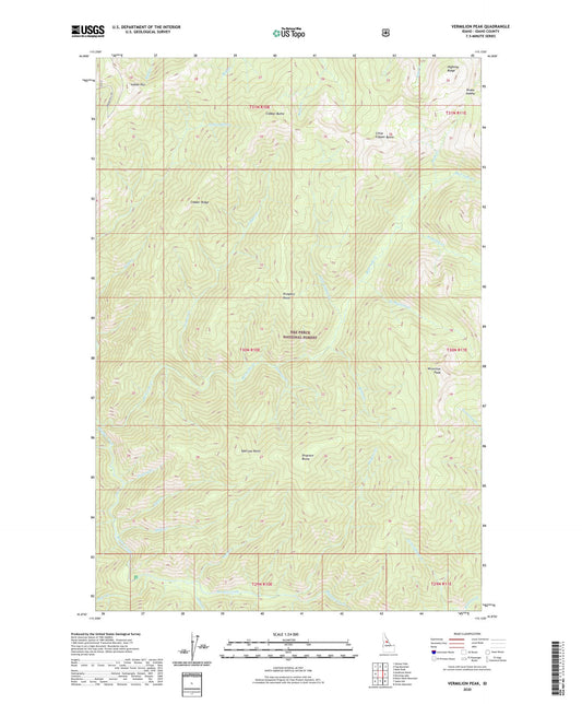 Vermilion Peak Idaho US Topo Map Image