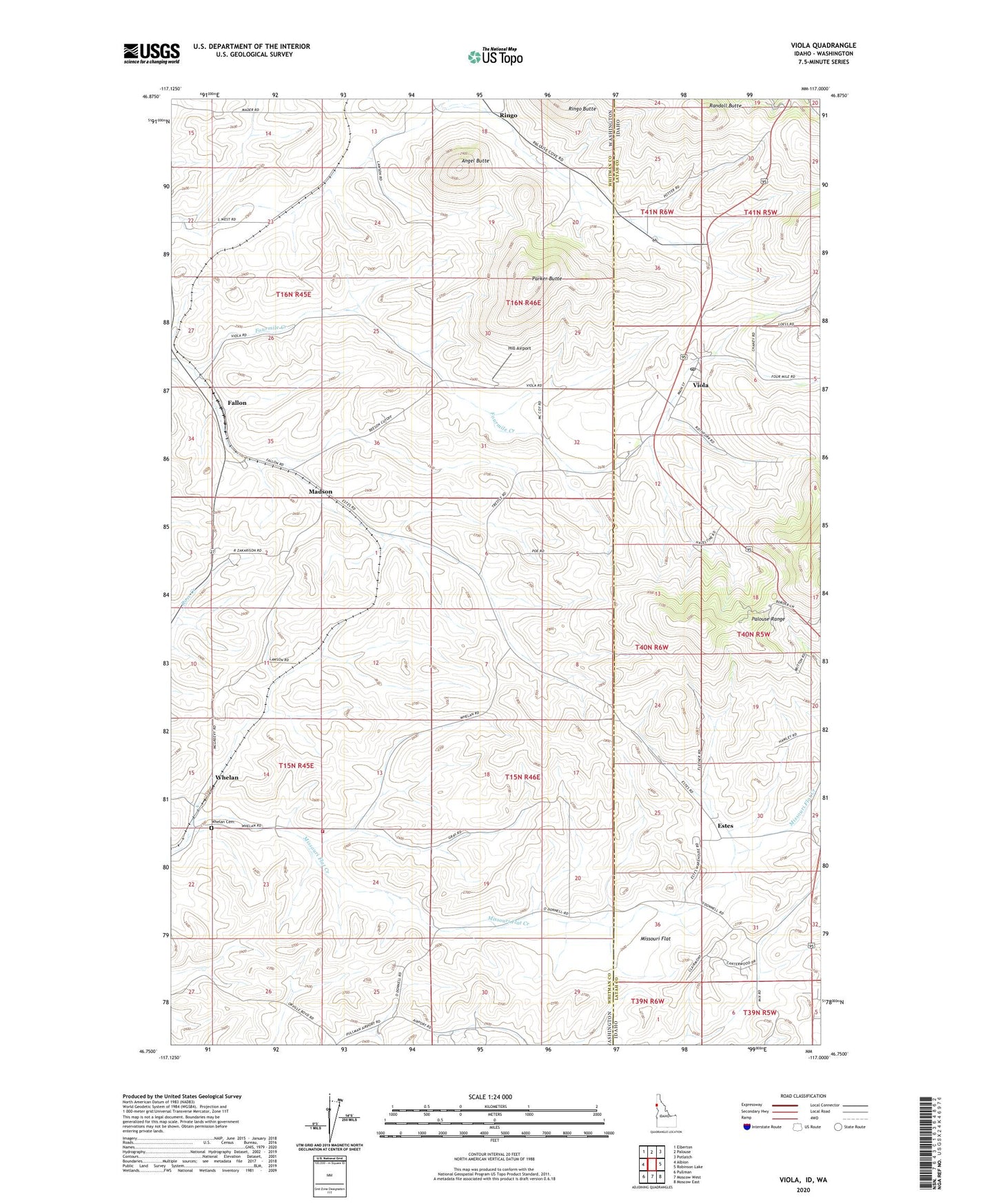 Viola Idaho US Topo Map Image