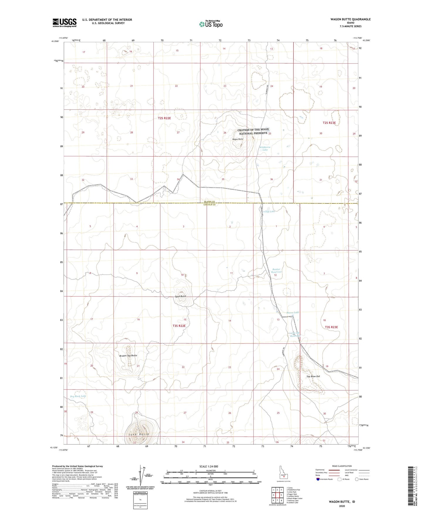 Wagon Butte Idaho US Topo Map Image