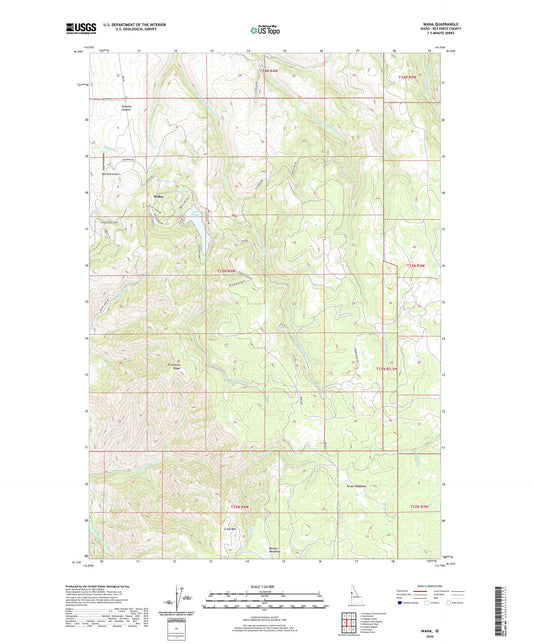 Waha Idaho US Topo Map Image