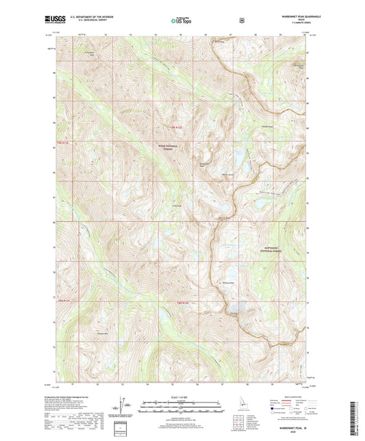 Warbonnet Peak Idaho US Topo Map Image