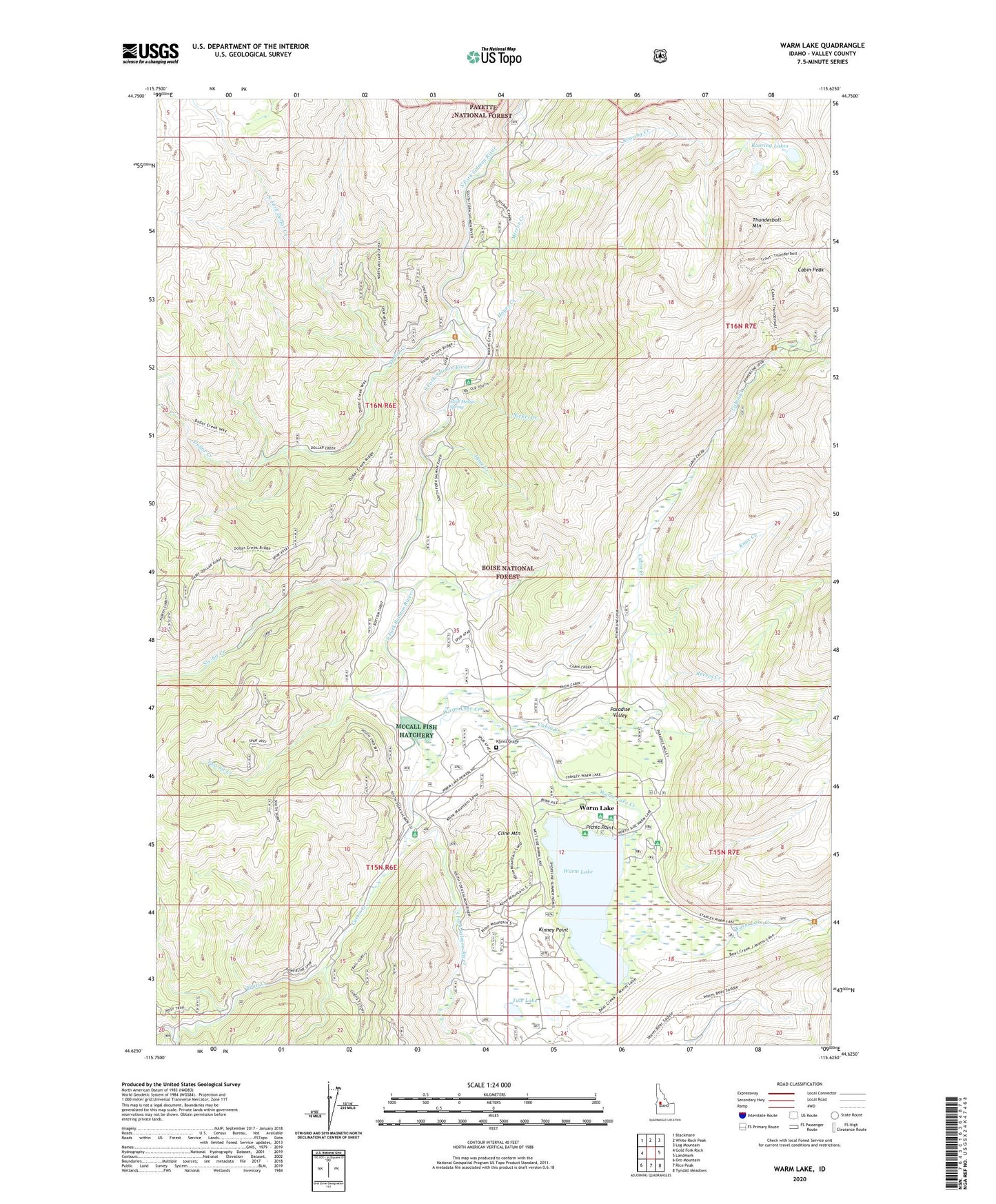 Warm Lake Idaho US Topo Map Image