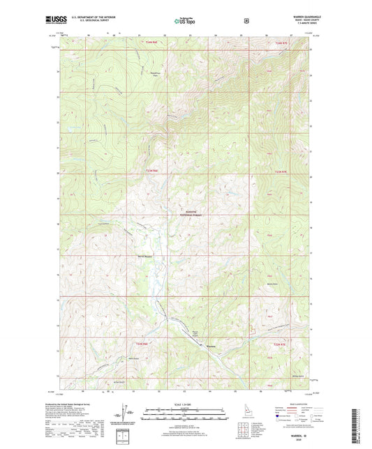 Warren Idaho US Topo Map Image