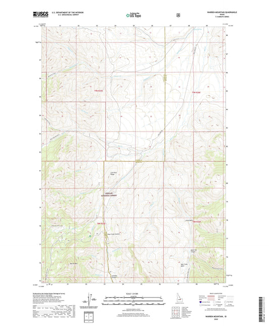 Warren Mountain Idaho US Topo Map Image