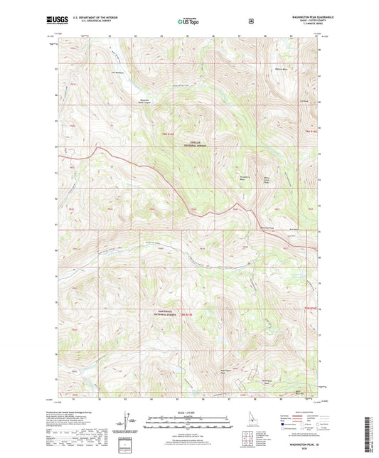 Washington Peak Idaho US Topo Map Image
