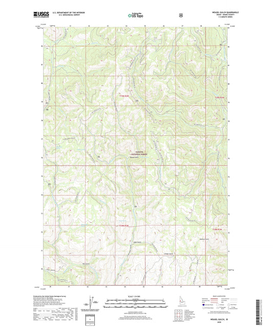 Weasel Gulch Idaho US Topo Map Image