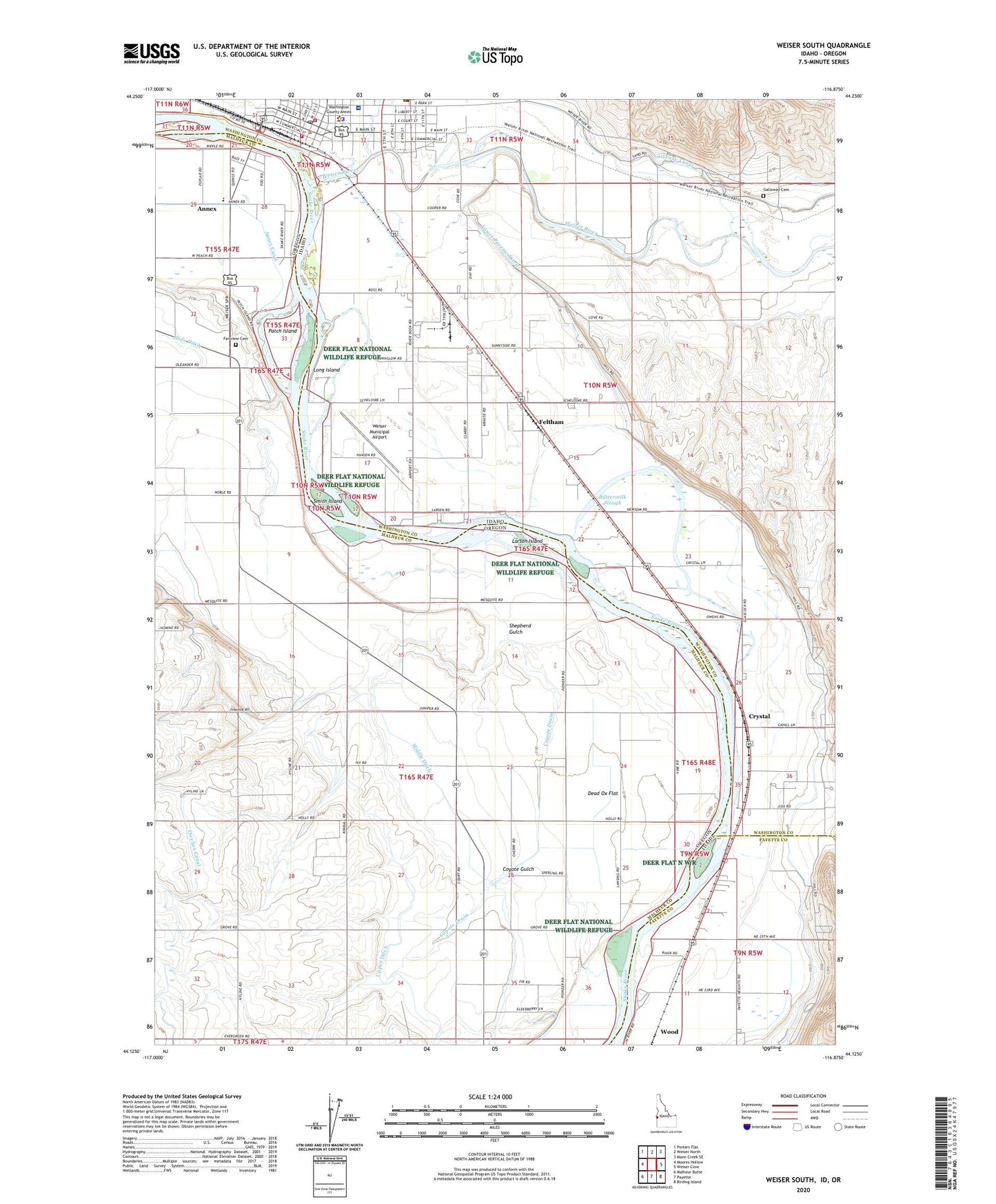Weiser South Idaho US Topo Map Image