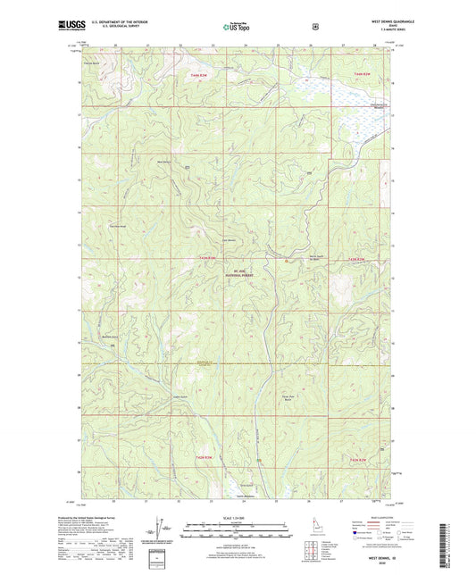 West Dennis Idaho US Topo Map Image