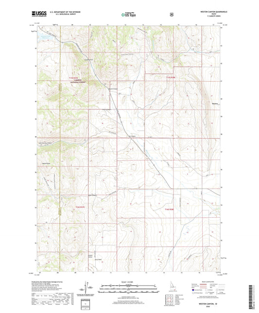 Weston Canyon Idaho US Topo Map Image