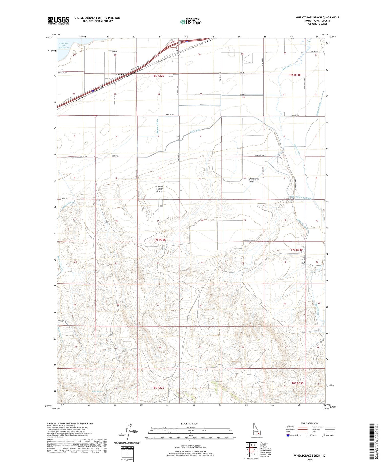 Wheatgrass Bench Idaho US Topo Map Image