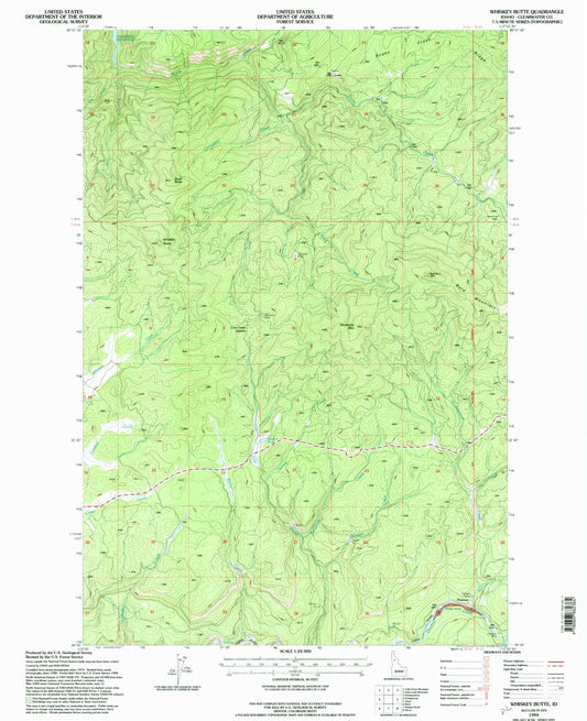 Classic USGS Whiskey Butte Idaho 7.5'x7.5' Topo Map Image