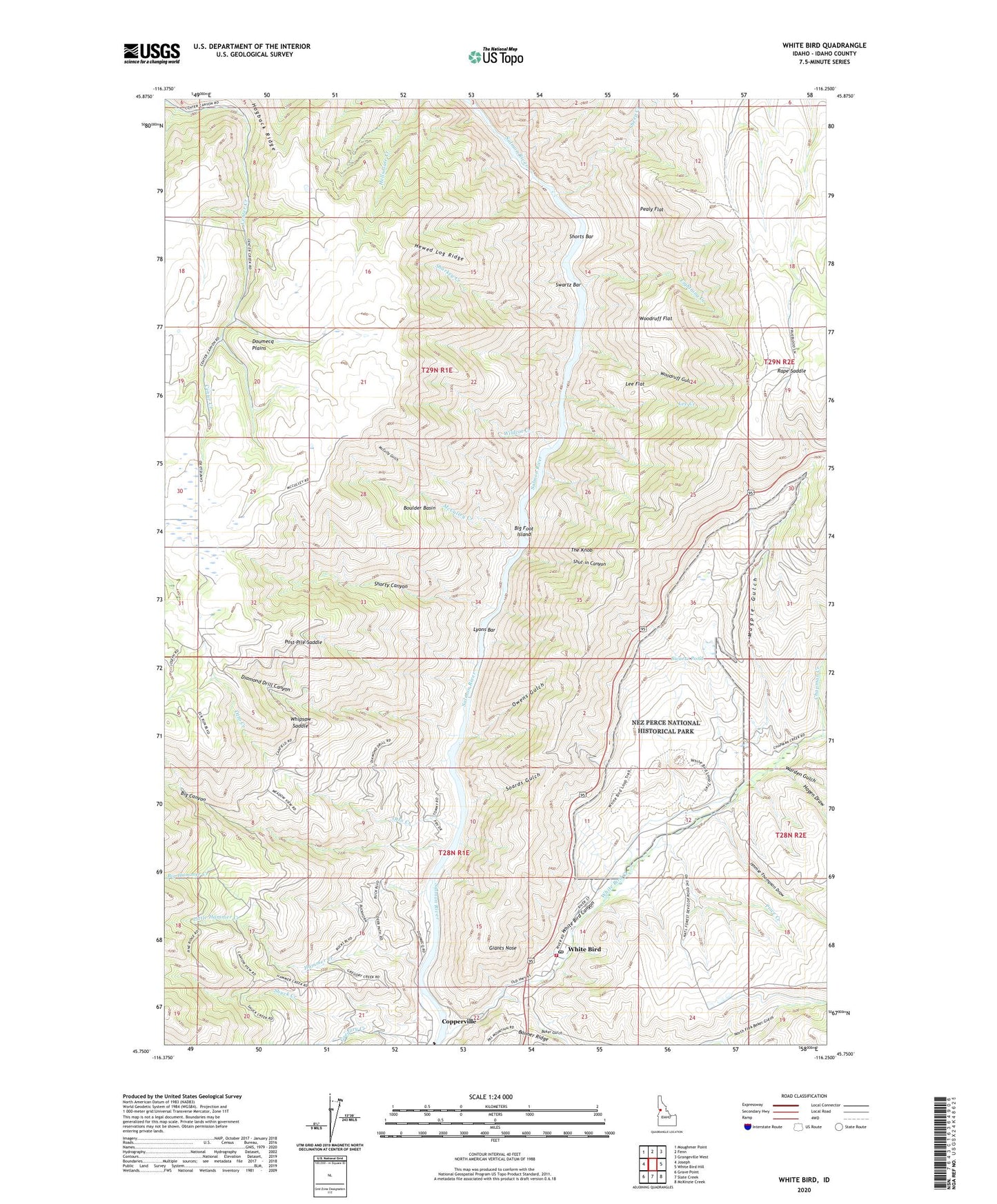 White Bird Idaho US Topo Map Image