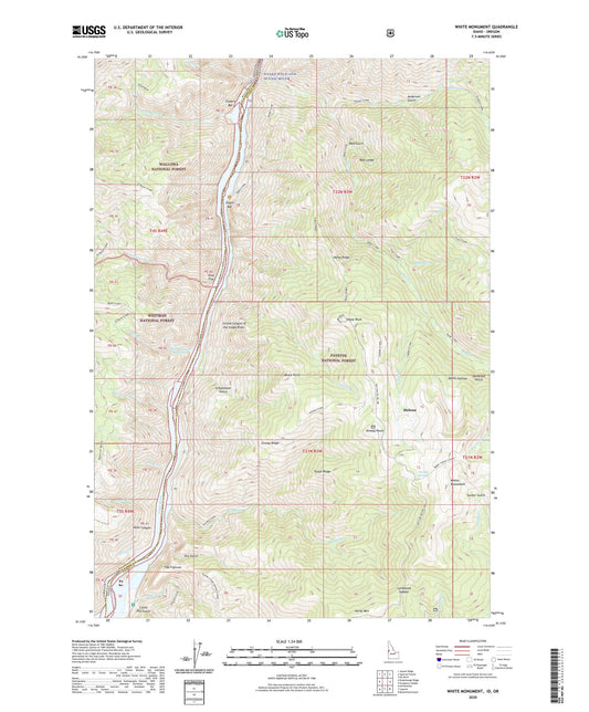 White Monument Idaho US Topo Map Image