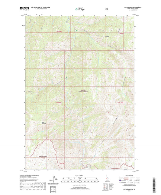 White Rock Peak Idaho US Topo Map Image