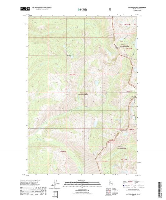 White Sand Lake Idaho US Topo Map Image