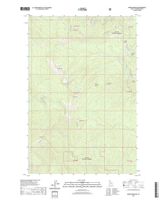 Widow Mountain Idaho US Topo Map Image