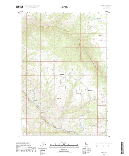 Woodland Idaho US Topo Map Image