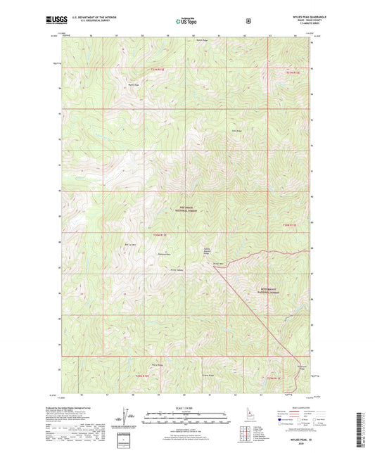 Wylies Peak Idaho US Topo Map Image