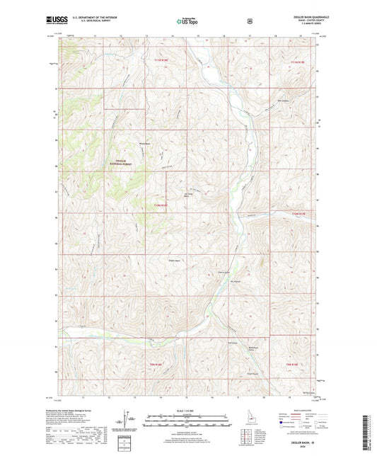 Ziegler Basin Idaho US Topo Map Image