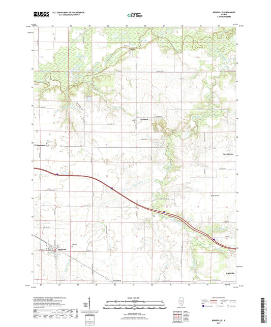 Addieville Illinois US Topo Map Image