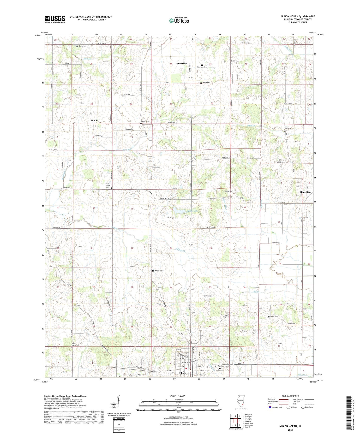 Albion North Illinois US Topo Map Image