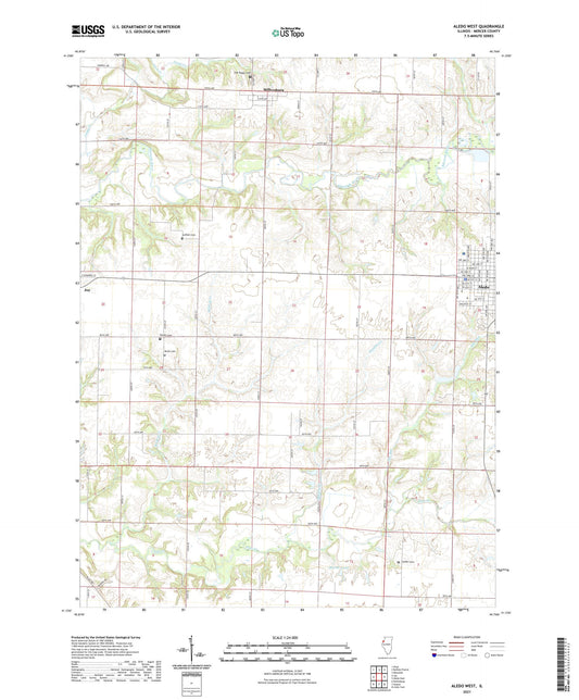 Aledo West Illinois US Topo Map Image