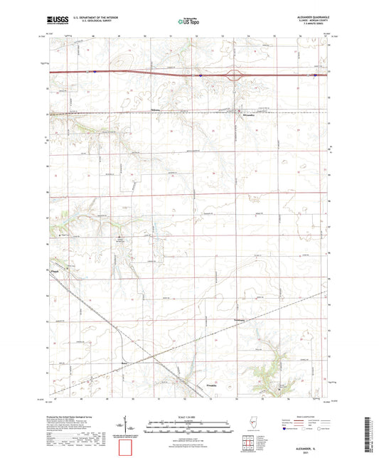 Alexander Illinois US Topo Map Image