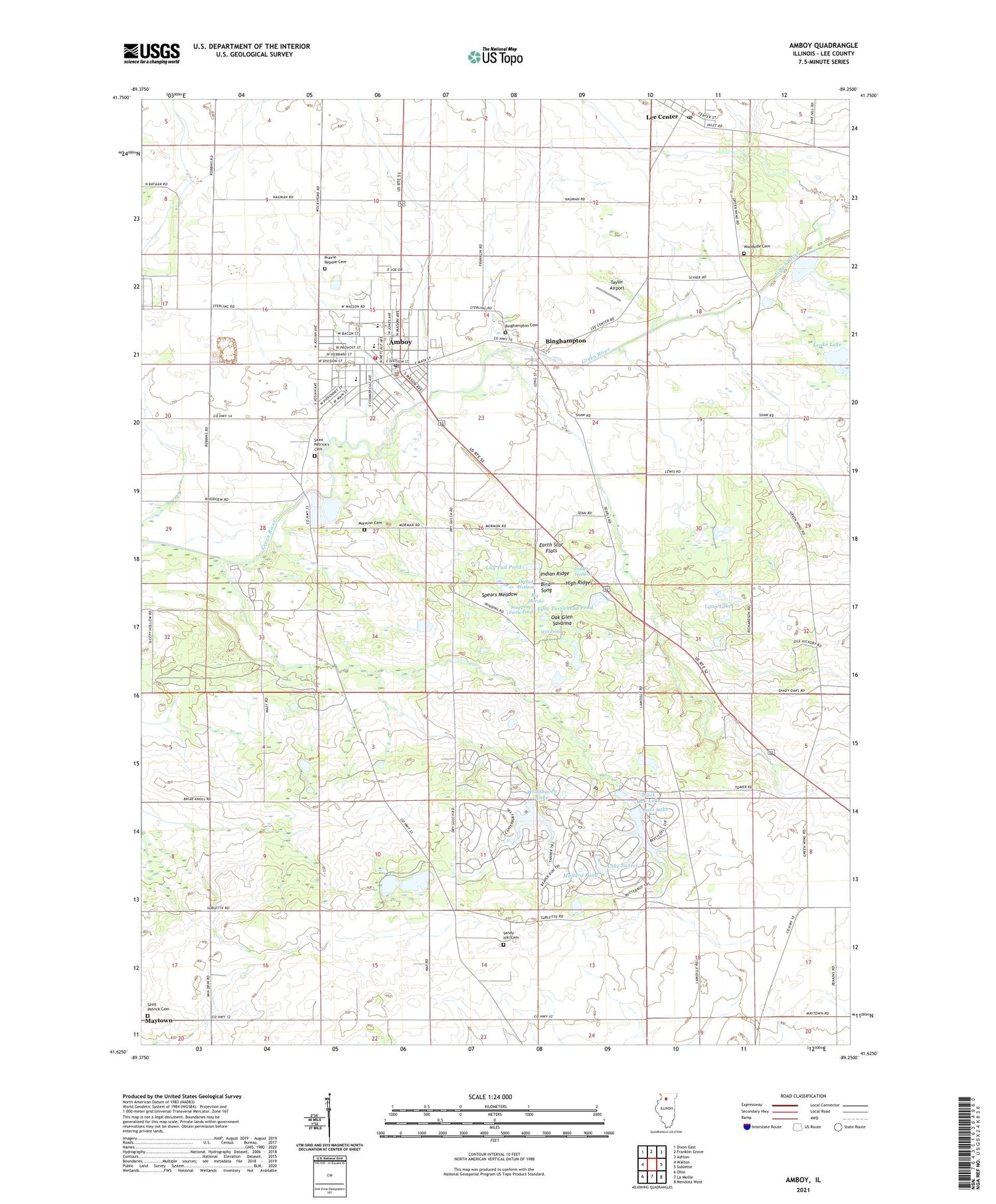 Amboy Illinois US Topo Map Image