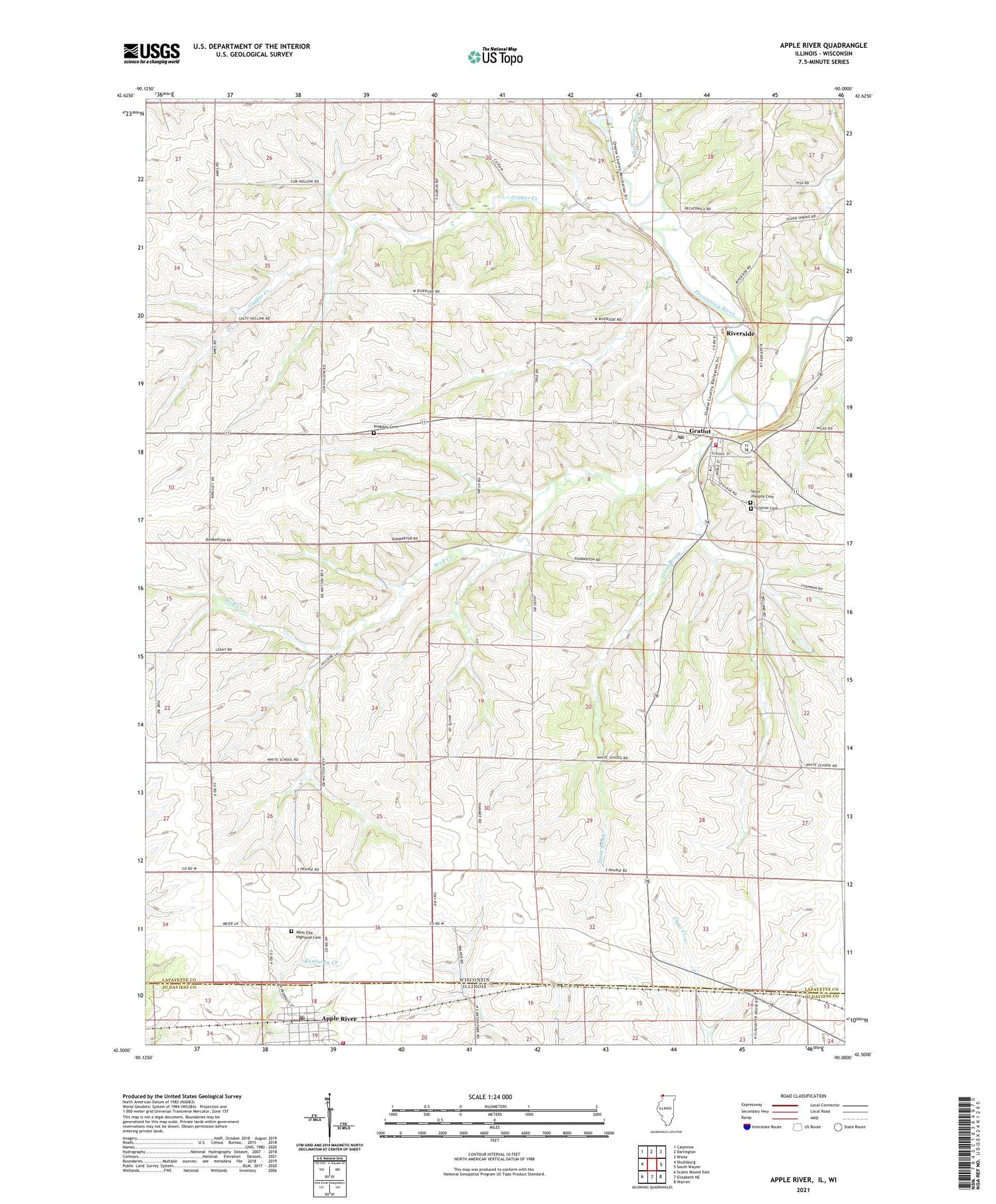 Apple River Illinois US Topo Map Image