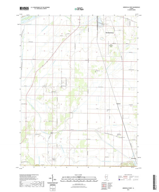 Arenzville West Illinois US Topo Map Image