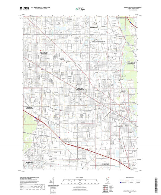 Arlington Heights Illinois US Topo Map Image