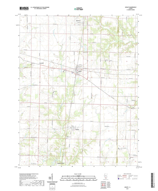 Ashley Illinois US Topo Map Image